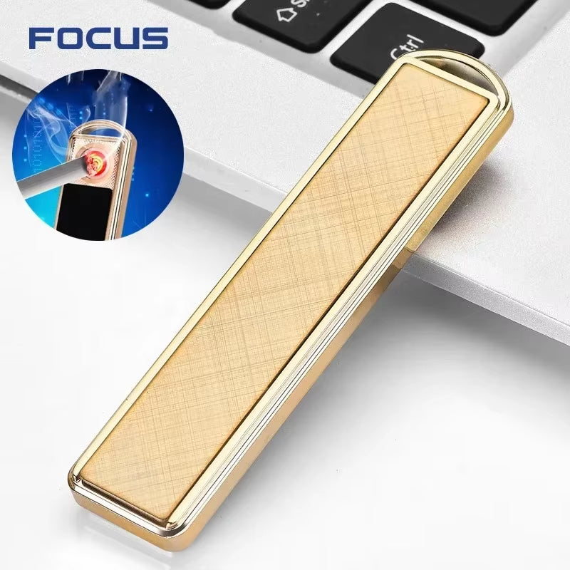 New Fashion Keychain USB Lighter Smoking Windproof Smooth Mirror Lighters Zinc Alloy USB Rechargeable Nice Gift Dropshipping