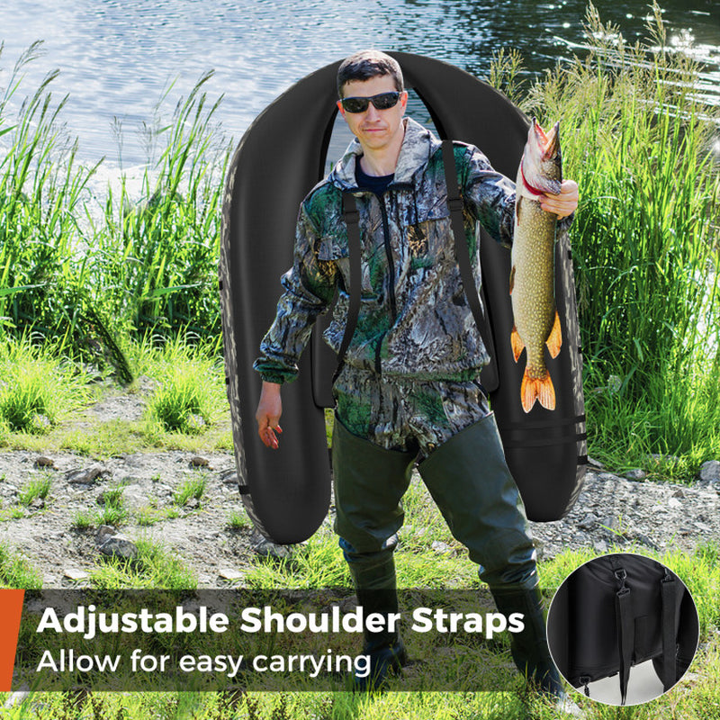 Inflatable Fishing Float with Adjustable Straps & Storage Pockets-Camouflage