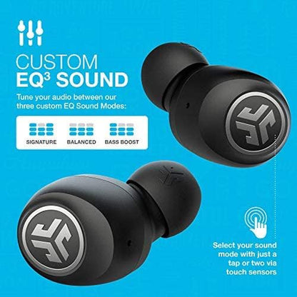 Go Air True Wireless Bluetooth Earbuds + Charging Case, Black, Dual Connect, IP44 Sweat Resistance, Bluetooth 5.0 Connection, 3 EQ Sound Settings Signature, Balanced, Bass Boost