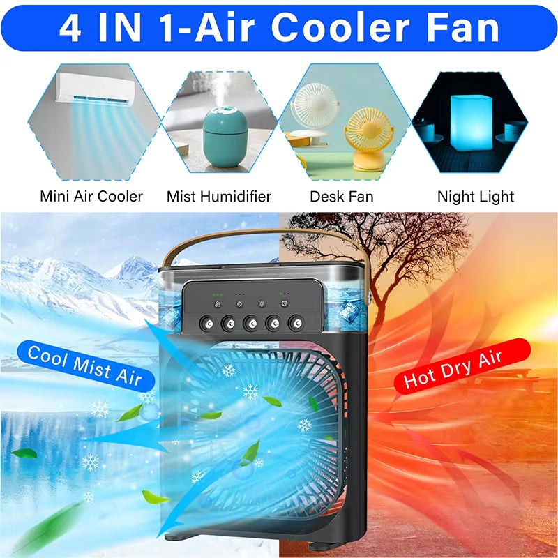 Stand Fan Air Cooler Heating Dissipation Portable Air Cooling with Ice Air Cooler