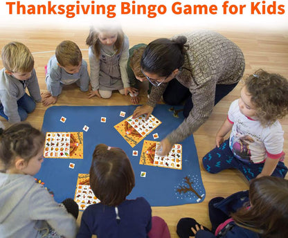 Thanksgiving Games Thanksgiving Bingo Game for Kids 24 Players Bingo Cards Thanksgiving Games for Family Thanksgiving Bingo for Toddlers Thanksgiving Activities for Kids Classroom Party