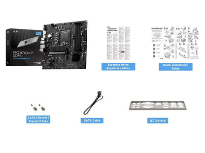 PRO B760M-P DDR4 LGA 1700 Intel B760 SATA 6Gb/S Micro ATX Motherboard