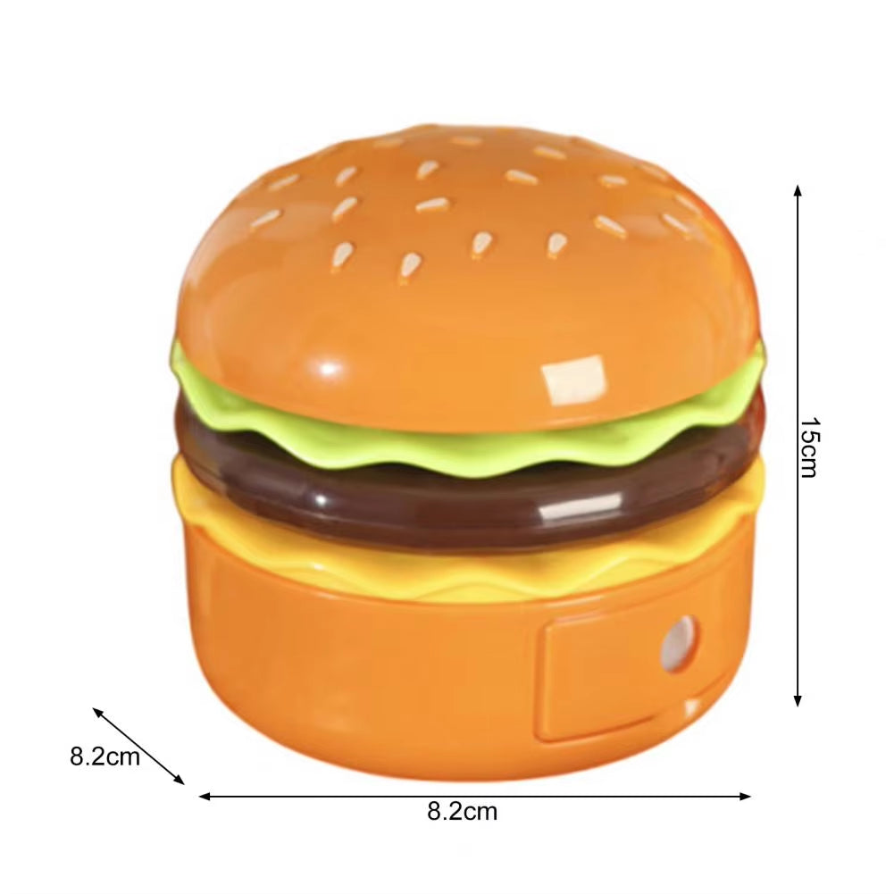 Hamburger Table Lamp with Pencil Sharpener Creative Shape Flexible Hose Design 2-In-1 Multifunctional Bedside Lamp Home Decor