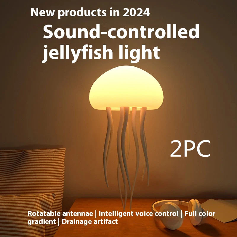 Jellyfish Mood Lamp LED Jellyfish Night Light Portable Jellyfish Lamp Jellyfish Decorations Smart Table Lamp for Bedside Desk