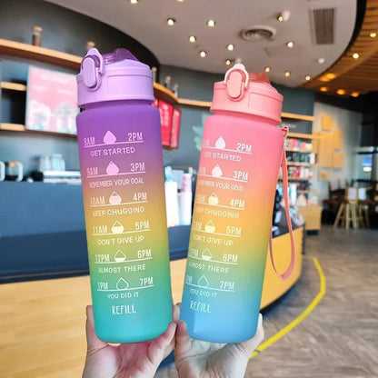 900Ml Water Bottle Motivational Sport Water Bottle Leakproof Drinking Bottles Outdoor Sports Travel Kettle Drinking Water Bottle