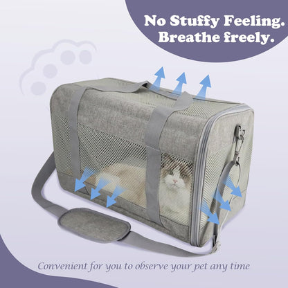 Cat Carrier Dog Carriers for Small Dogs Soft Slided Airline Approved Collapsible Pet Travel Carrier, Small (16.3" L X 11.8" H X 12.4" W)