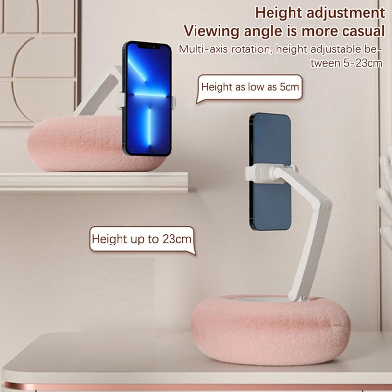 Mobile Phone Pillow Holder Bed Sofa Lap Adjustable Soft Pillow Stand for Iphone Xiaomi Redmi Huawei Oppo 4.7In-7.0In