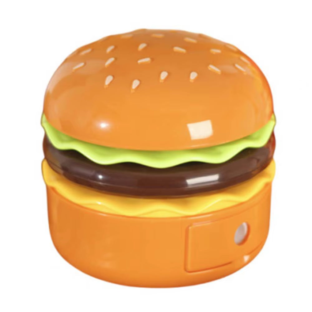 Hamburger Table Lamp with Pencil Sharpener Creative Shape Flexible Hose Design 2-In-1 Multifunctional Bedside Lamp Home Decor